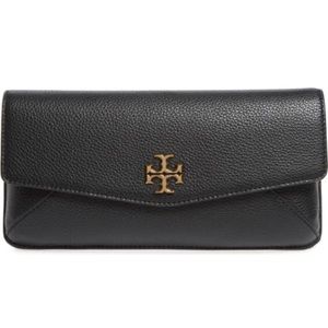 NWT Tory Burch Kira leather clutch magnetic flap 10 ½"W x 5"H x 1 ½"new with tag